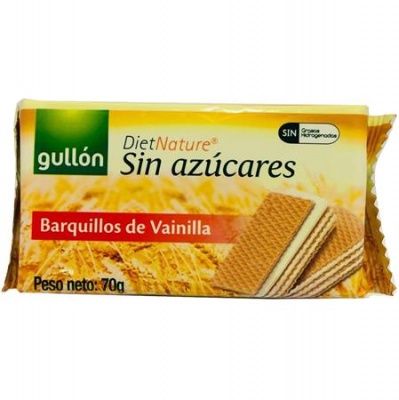 Oblátka, bez cukru, 60 g, GULLÓN, vanilková