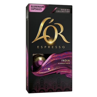 Kávové kapsule, kompatibilné s Nespresso®, 10 ks, JACOBS DOUWE EGBERTS "L`OR India