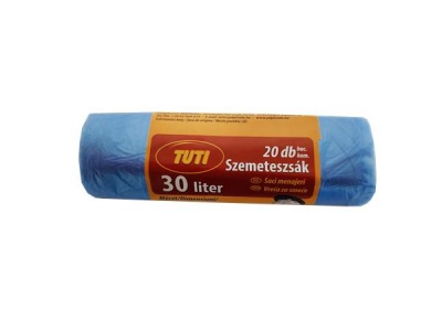 Vrecia na odpadky, 30 l, 20 ks, 50x60 cm, 9 µ, TUTI, modrá