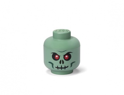 Úložný box, malý, hlava, LEGO, Green Skeleton
