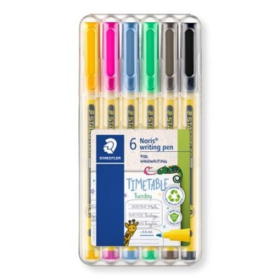 Liner, sada, 0,6 mm,  STAEDTLER "Noris® 307", 6 rôznych farieb