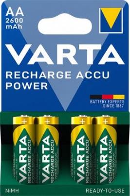 Nabíjateľná batéria, tužková AA, 4x2600 mAh, prednabitá, VARTA "Professional Accu"