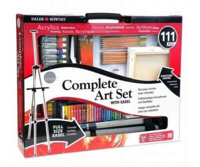 Veľký umelecký set Daler-Rowney so stojanom v kufríku / 111 dielny